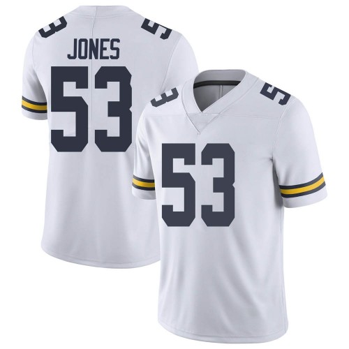 Trente Jones Michigan Wolverines Men's NCAA #53 White Limited Brand Jordan College Stitched Football Jersey AUC8454UW